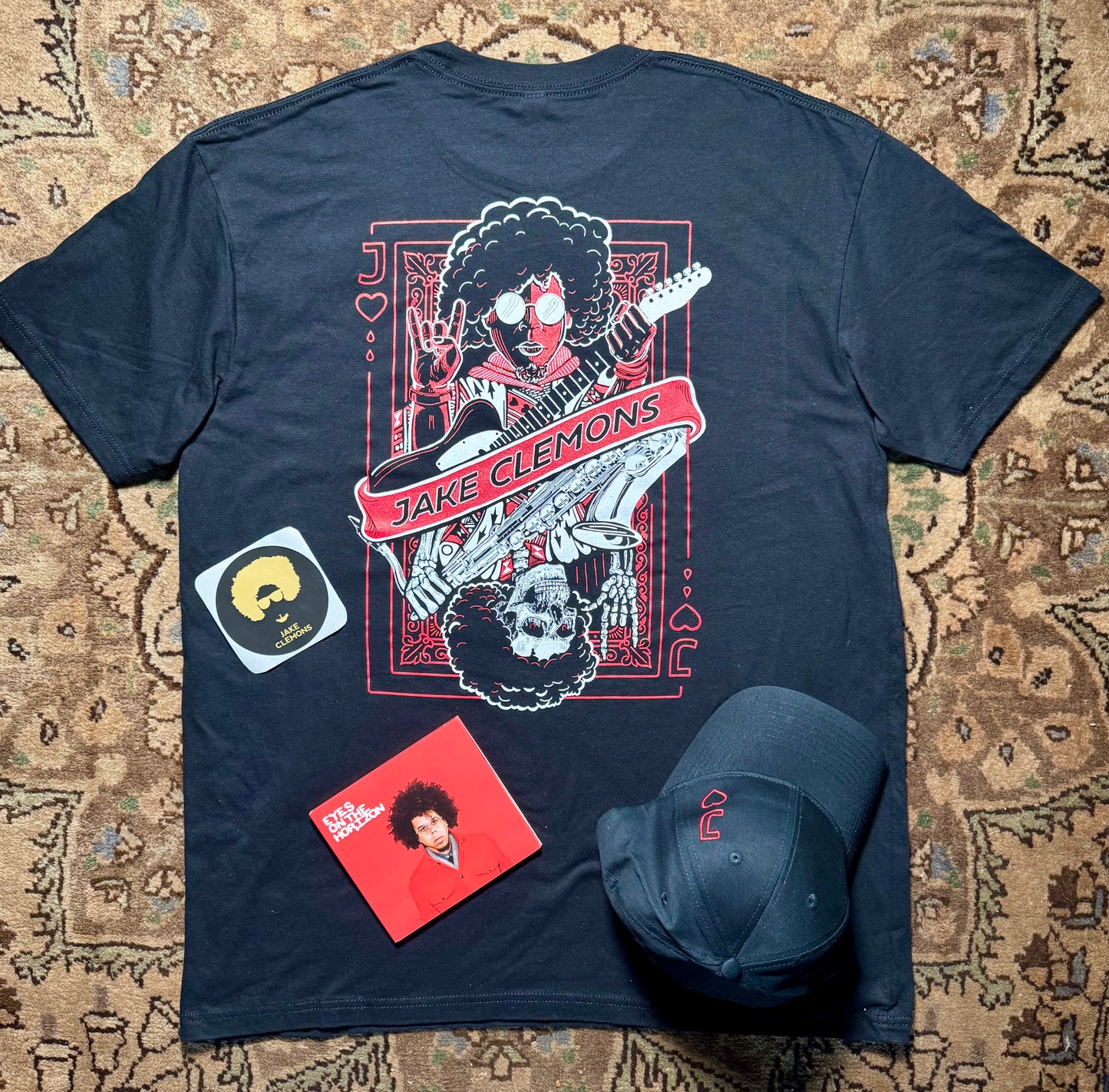 Eyes On The Horizon CD Package - 10% OFF Package "Jake of Hearts" T, Embroidered Hat, "Eyes On The Horizon" CD, Sticker