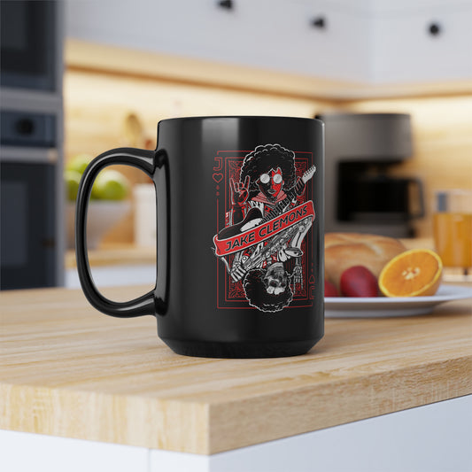 "Jake of Hearts" Design Black Mug, 15oz