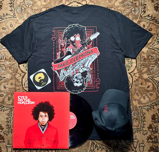 Eyes On The Horizon VINYL Package - 10% OFF  Package "Jake of Hearts" T, Embroidered Hat, 180 gm Vinyl, Sticker